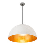 Oversized Metal Dome Pendant Light with Adjustable Cable, Gold-Foiled Interior and Four Size