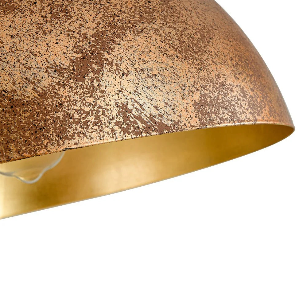 Oversized Metal Dome Pendant Light with Adjustable Cable, Gold-Foiled Interior and Four Size