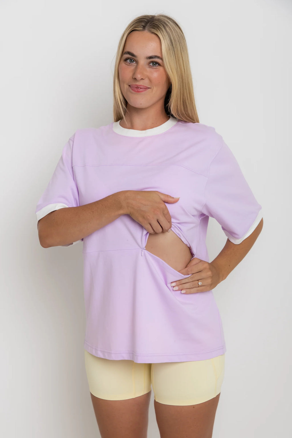 Oversized Nursing T-Shirt for Breastfeeding, 100% Cotton Mum Life Tee in Sizes S–4XL · Breastfeeding-friendly design