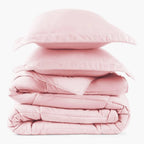 Oversized Pink Comforter Set with Moisture-Wicking Smart Fabric, Poly Down Alternative Fill and Pillow Shams