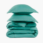 Oversized Teal Comforter Set with Smart Fabric Shell, Poly Down Alternative Fill and Two Pillow Shams