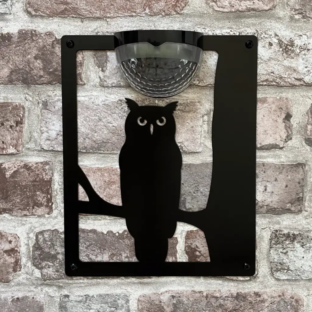 Owl Solar Light Wall Plaque