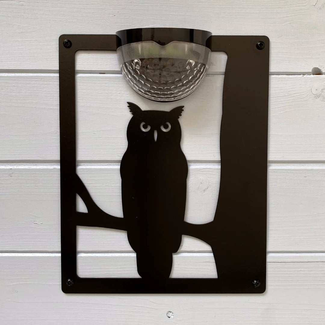 Owl Solar Light Wall Plaque, Solar Plaque ONLY