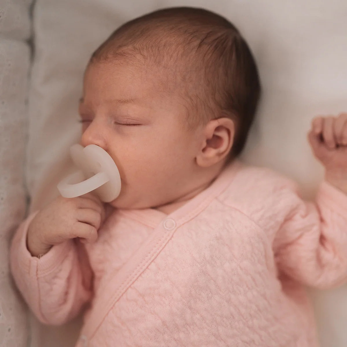 Pacifier and Teether in Frost White