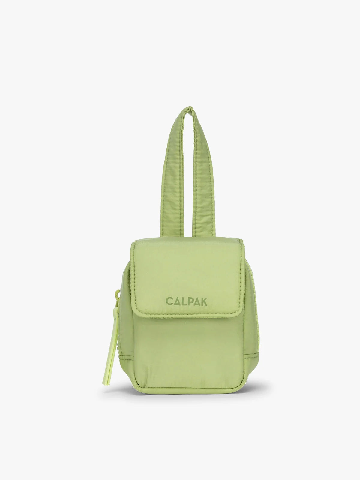 Pacifier Pouch with Recycled Water-Resistant Exterior and Wipeable Interior for Stroller, Diaper Bag, and Travel — LIME