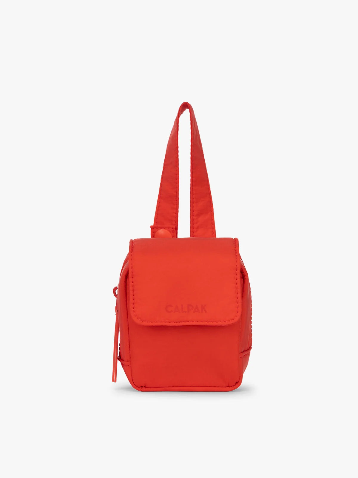 Pacifier Pouch with Recycled Water-Resistant Exterior and Wipeable Interior for Stroller, Diaper Bag, and Travel — TOMATO