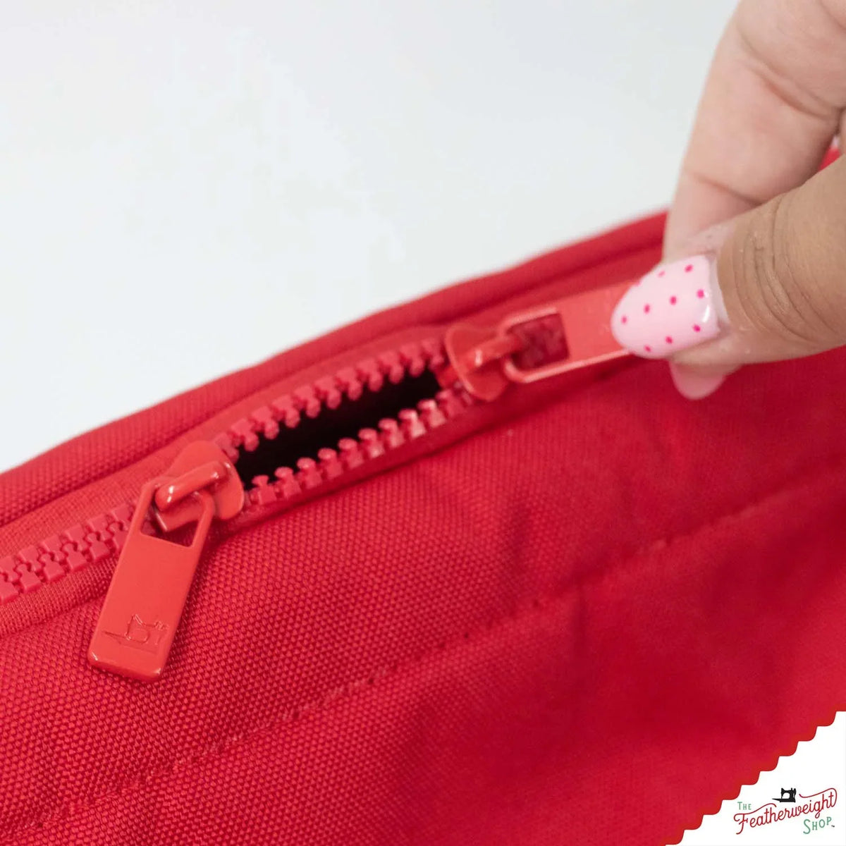 Padded Red Sewing Machine Travel Case for Singer Featherweight 221 and 222 with Foot Controller Pouch