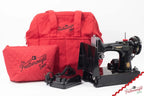 Padded Red Sewing Machine Travel Case for Singer Featherweight 221 and 222 with Foot Controller Pouch