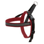 Padded Reflective Dog Harness with No-Choke Chest Strap, Adjustable Velcro Girth Band and Control Handle — Bordeaux