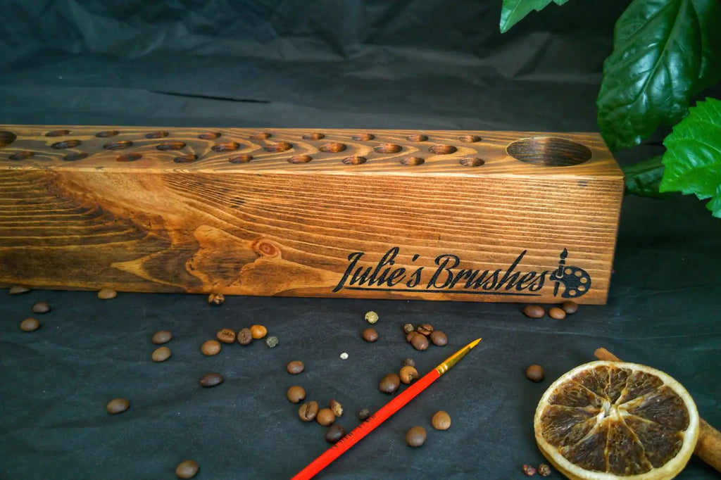 Paint Brush Holder Handmade from Wood