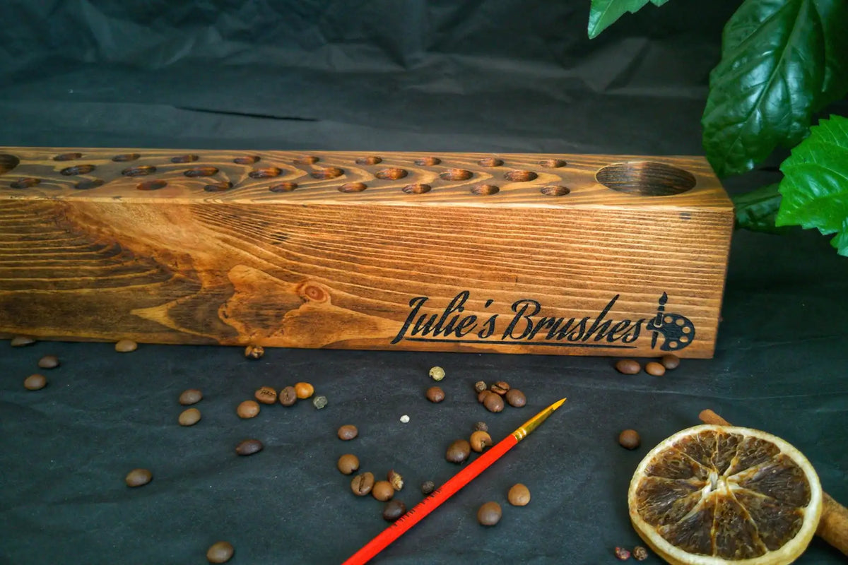 Paint Brush Holder Handmade from Wood