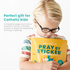 Paint by Sticker Kids Prayer Book with 10 Catholic Art Scenes, Perforated Pages, and Reflective Questions