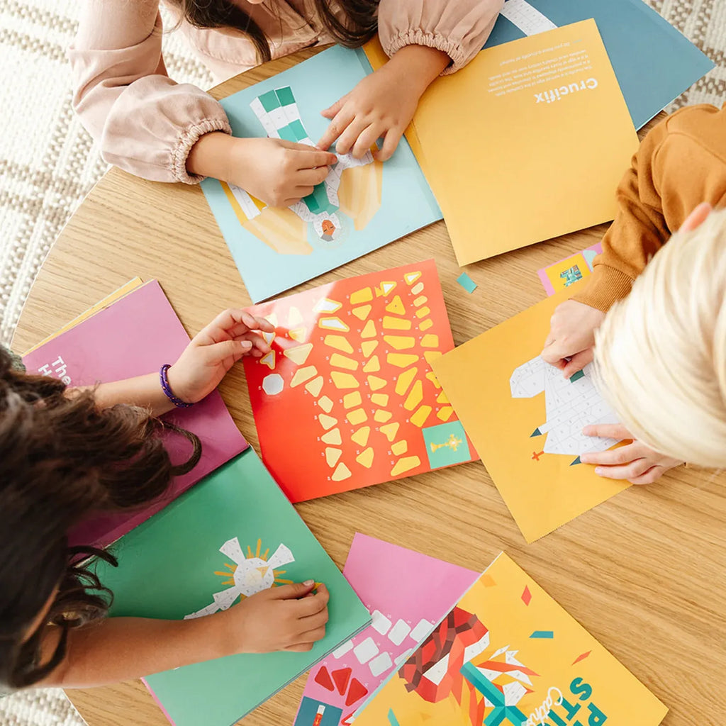 Paint by Sticker Kids Prayer Book with 10 Catholic Art Scenes, Perforated Pages, and Reflective Questions