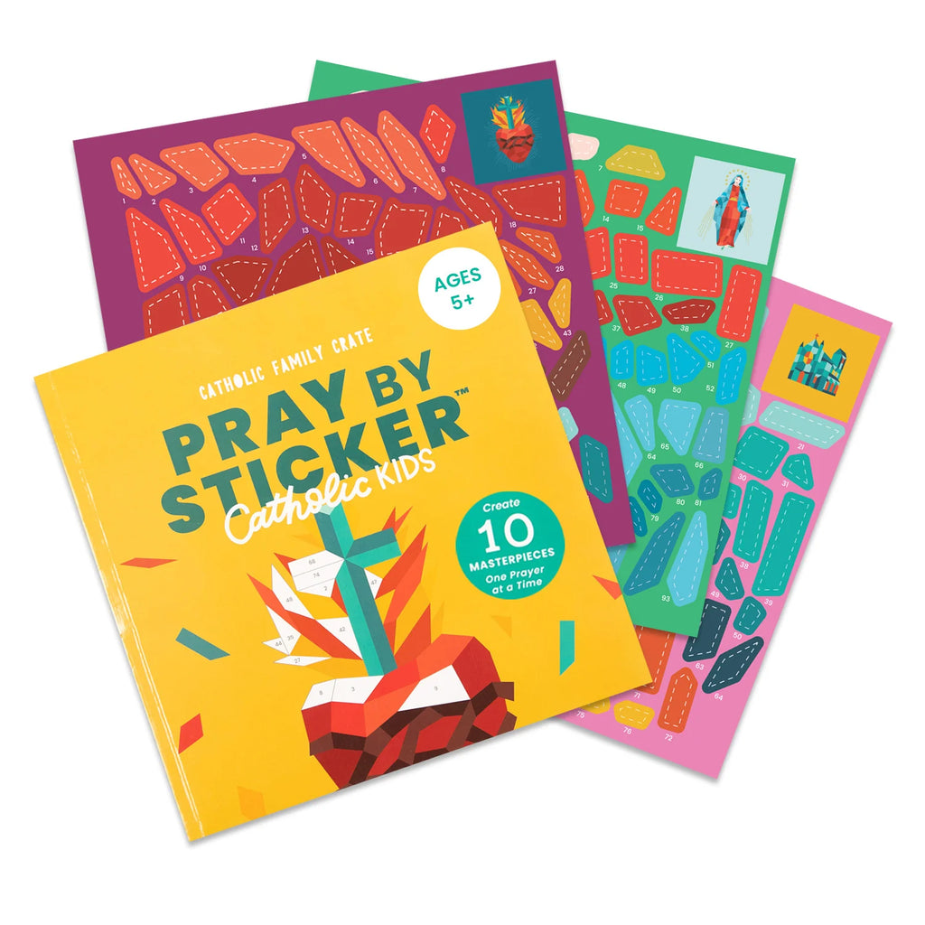 Paint by Sticker Kids Prayer Book with 10 Catholic Art Scenes, Perforated Pages, and Reflective Questions
