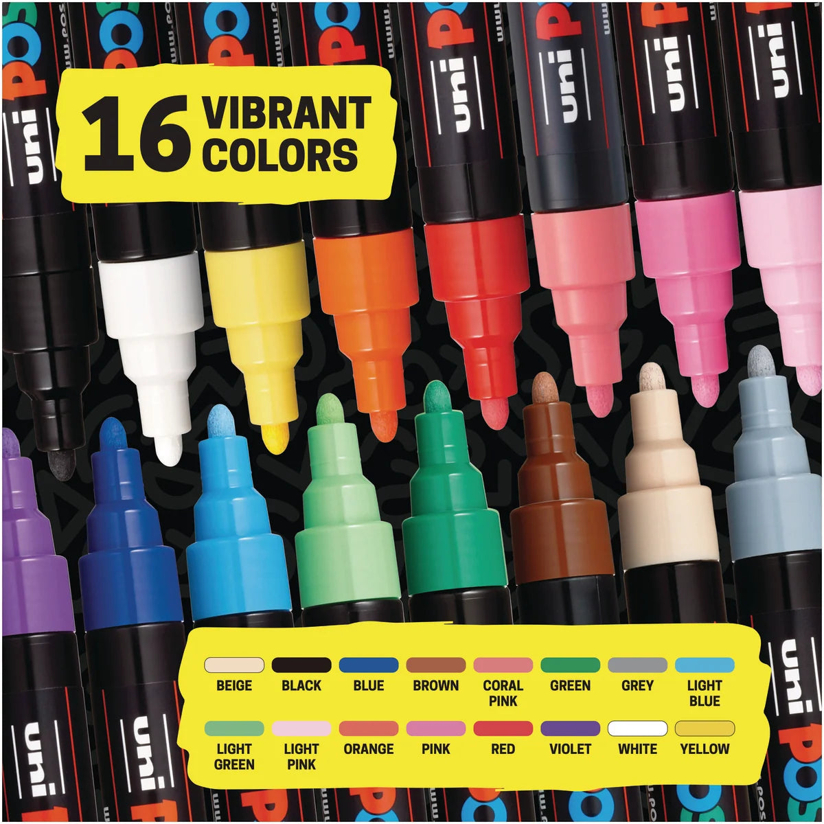 Paint Marker Set of 16 Medium-Tip Markers