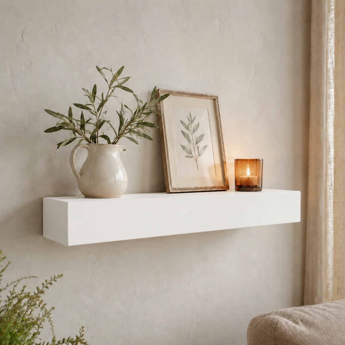 Painted Floating Shelf Made to Your Exact Length and Depth, 3