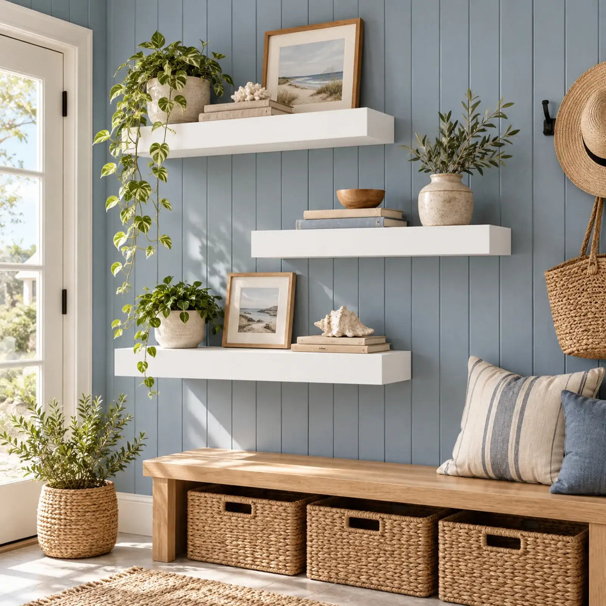 Painted Floating Shelf Made to Your Exact Length and Depth, 3