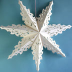 Paper Snowflake Star Lantern in White, 24-Inch North Star Design