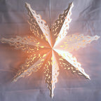 Paper Snowflake Star Lantern in White, 24-Inch North Star Design
