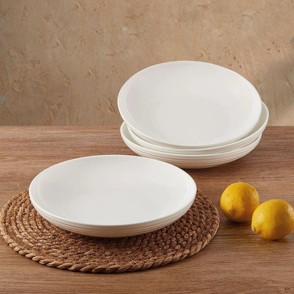 Pasta Bowls Set of 4 in White Bone China