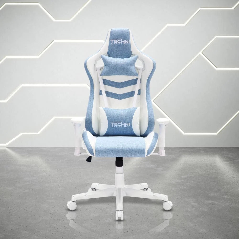 Pastel Fabric Gaming Chair, Blue