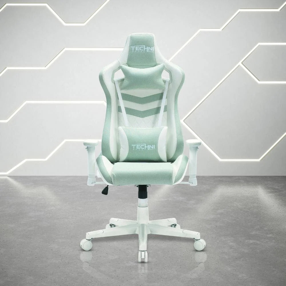 Pastel Fabric Gaming Chair, Green