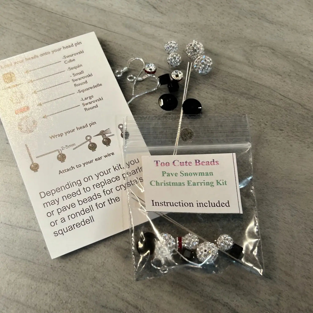 Pave Snowman Christmas Earring Making Kit