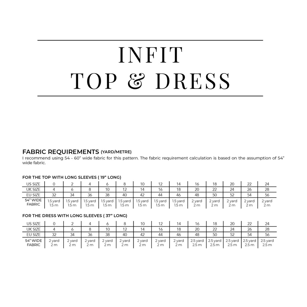 PDF Sewing Pattern for an Oversized Infit Top and Dress with Adjustable Sleeve Wings, Sizes 0–24