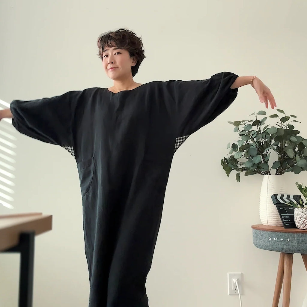 PDF Sewing Pattern for an Oversized Infit Top and Dress with Adjustable Sleeve Wings, Sizes 0–24