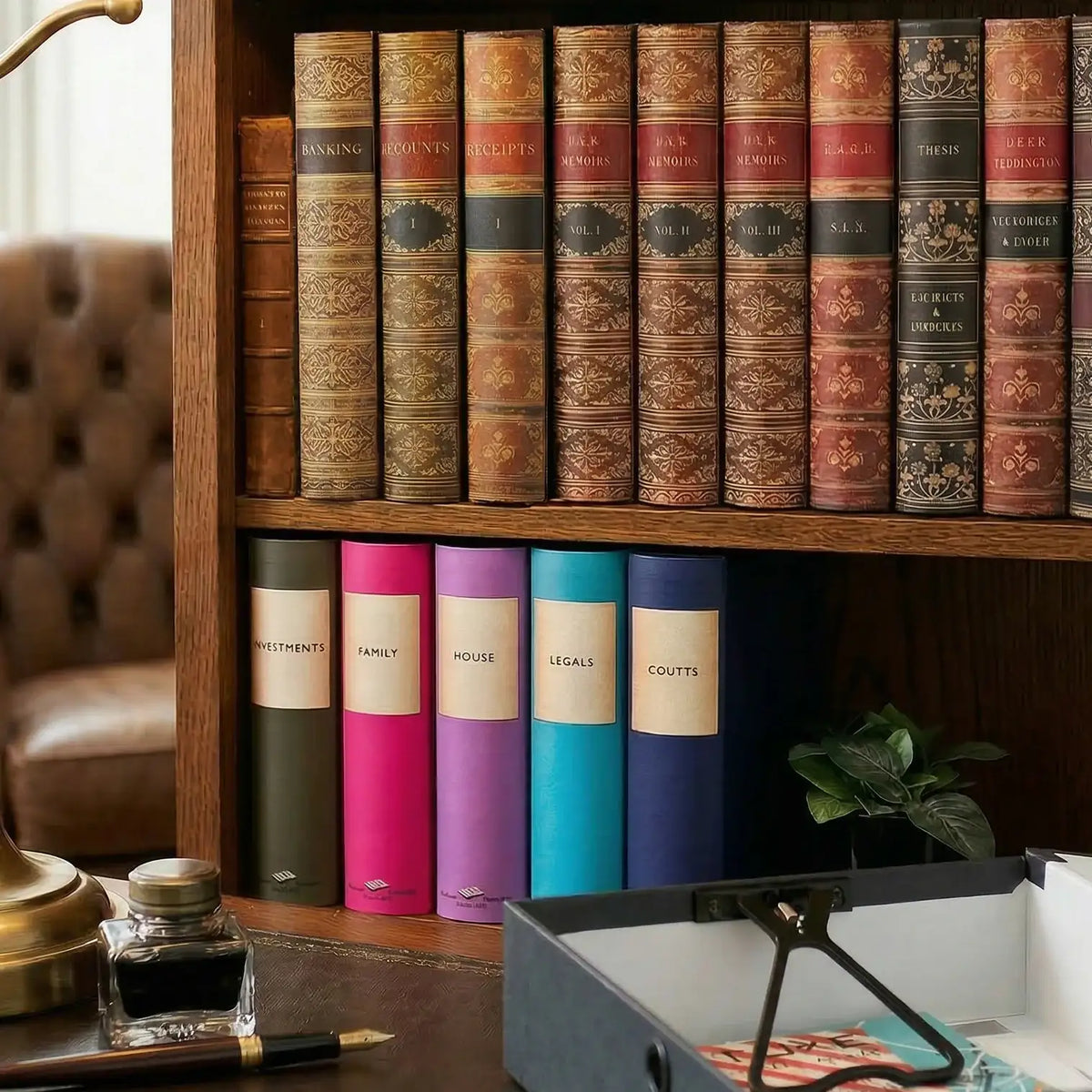 Personalised A4 Ring Binders and Box Files with Classic Novel-Inspired Designs and One or Two Custom Labels