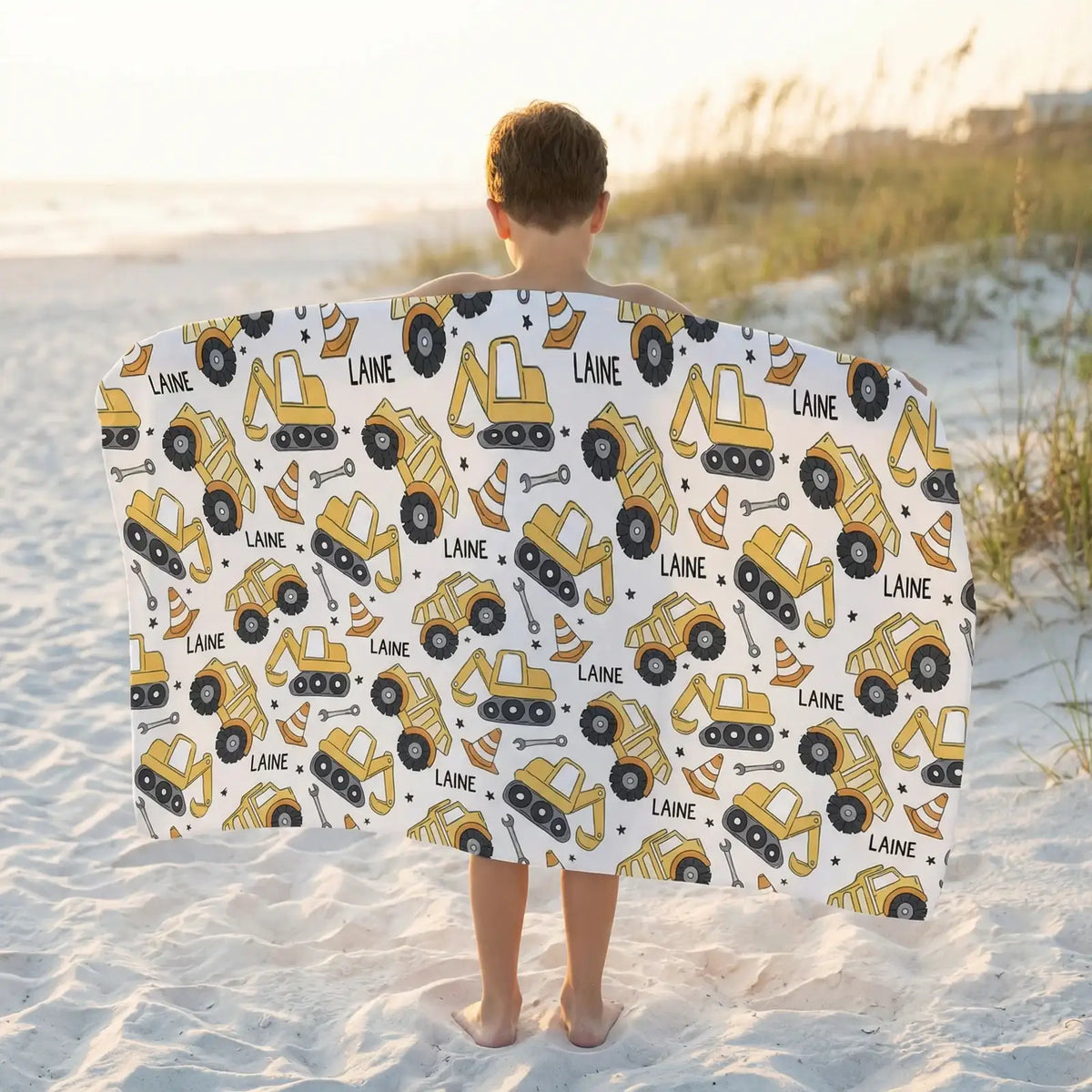 Personalised Sand-Free Kids Beach Towel with Custom Name Designs and Three Size · kids beach towels