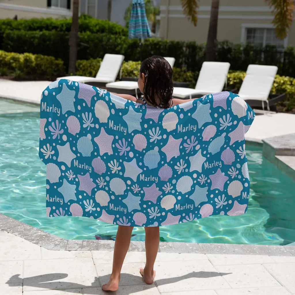 Personalised Sand-Free Kids Beach Towel with Custom Name Designs and Three Size · kids beach towels