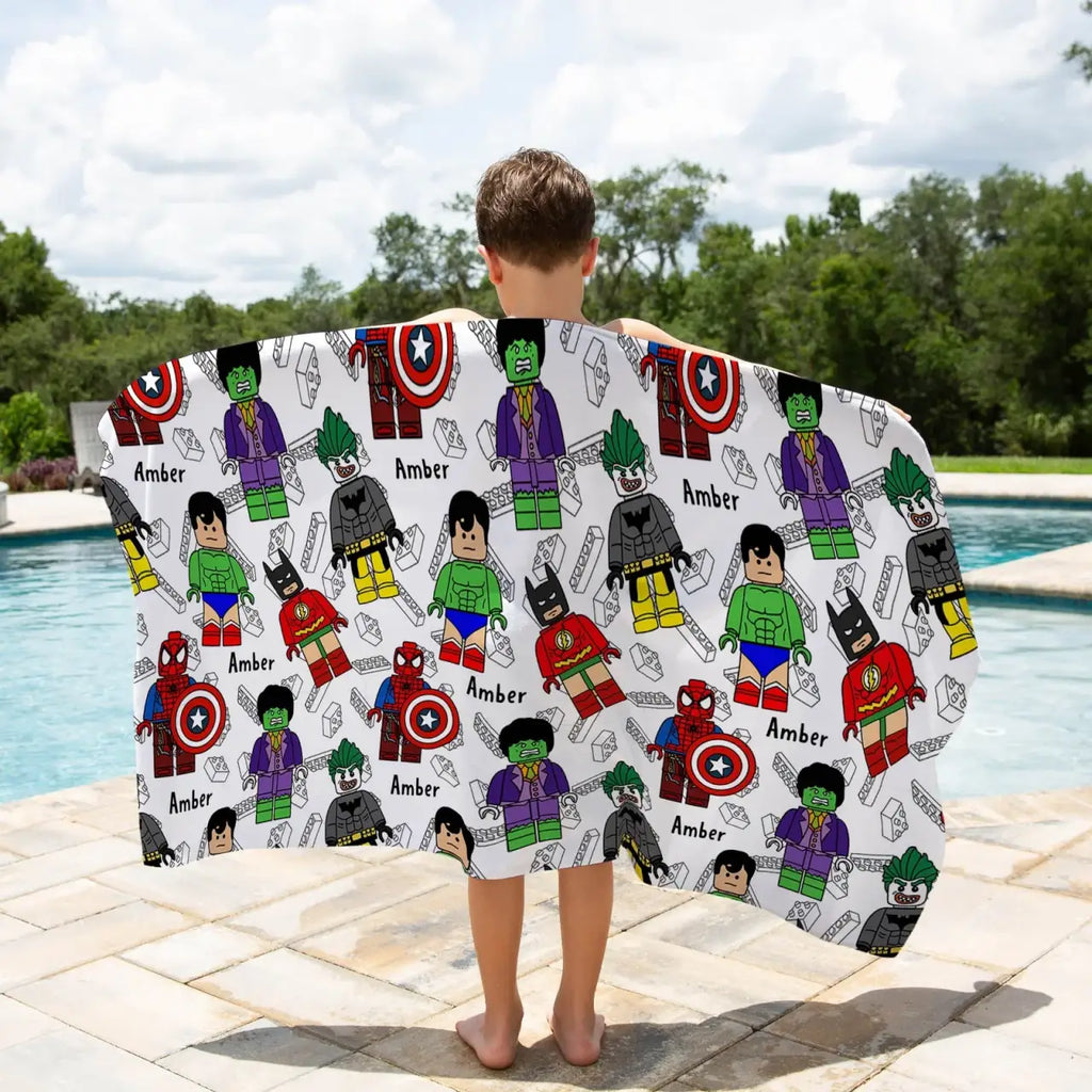 Personalised Sand-Free Kids Beach Towel with Custom Name Designs and Three Size · kids beach towels