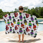 Personalised Sand-Free Kids Beach Towel with Custom Name Designs and Three Size · kids beach towels