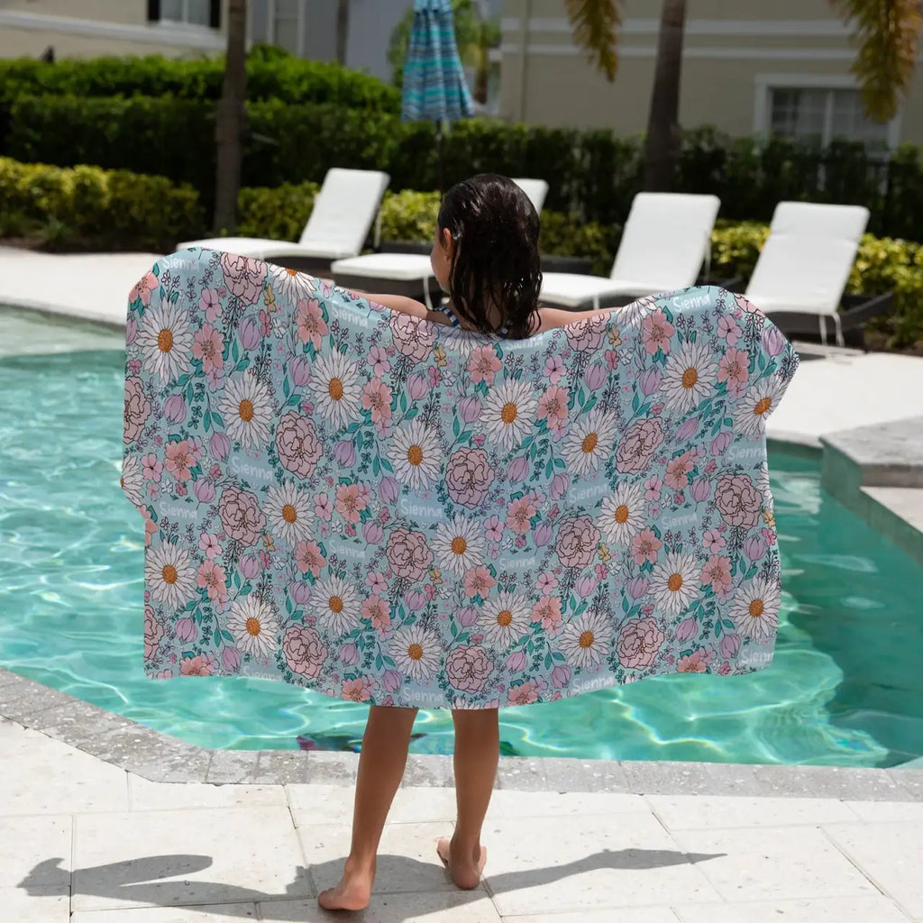 Personalised Sand-Free Kids Beach Towel with Custom Name Designs and Three Size · kids beach towels