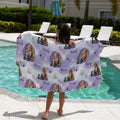 Personalised Sand-Free Kids Beach Towel with Custom Name Designs and Three Size · kids beach — PURPLE PRINCESS / 84cm × 132cm