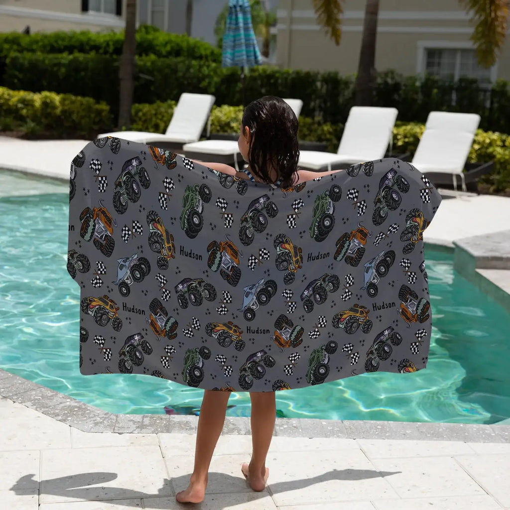 Personalised Sand-Free Kids Beach Towel with Custom Name Designs and Three Size · kids beach towels