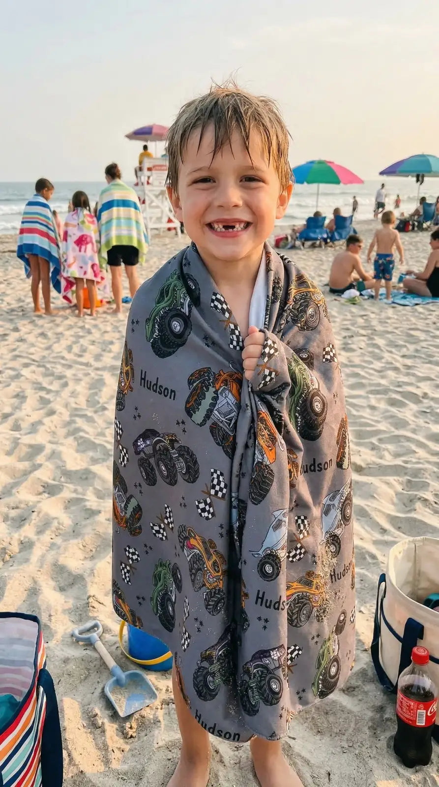 Personalised Sand-Free Kids Beach Towel with Custom Name Designs and Three Size · kids beach towels