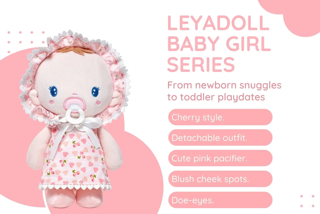 Personalized Baby Girl Doll with Cherry Style or 9-Inch Caregiver Playset for Pretend Play