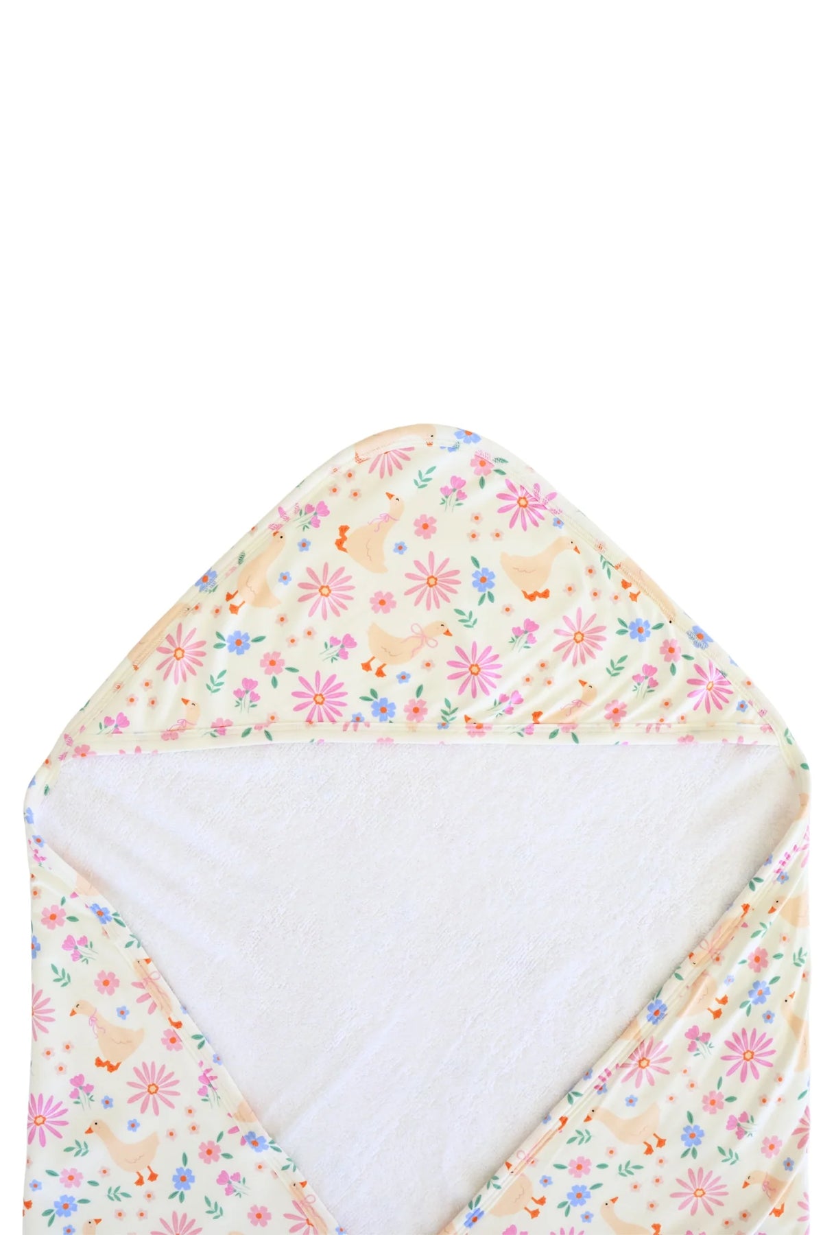 Personalized Baby Hooded Bath Towel, Bamboo Terry Interior, 30 x 30 Inch Printed Designs for Bath Time