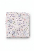 Personalized Baby Name Swaddle Blanket in Pink and Dusty Purple