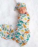 Personalized Baby Swaddle and Beanie Set in Soft Stretch Poly for a Thoughtful Newborn Keepsake