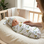 Personalized Baby Swaddle and Beanie Set in Soft Stretch Poly for a Thoughtful Newborn Keepsake