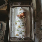 Personalized Baby Swaddle and Beanie Set in Soft Stretch Poly for a Thoughtful Newborn Keepsake
