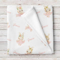 Personalized Ballerina Bunny Baby Blanket in Fleece or Minky, 30 x 40 or 50 x 60 Inch Sizes