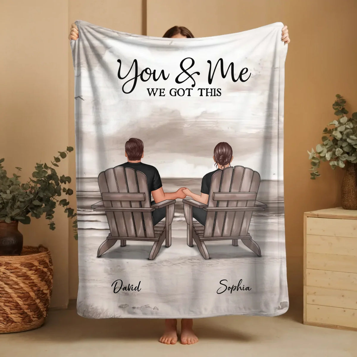 Personalized Blanket in the Vertical "You and Me, We Got This"