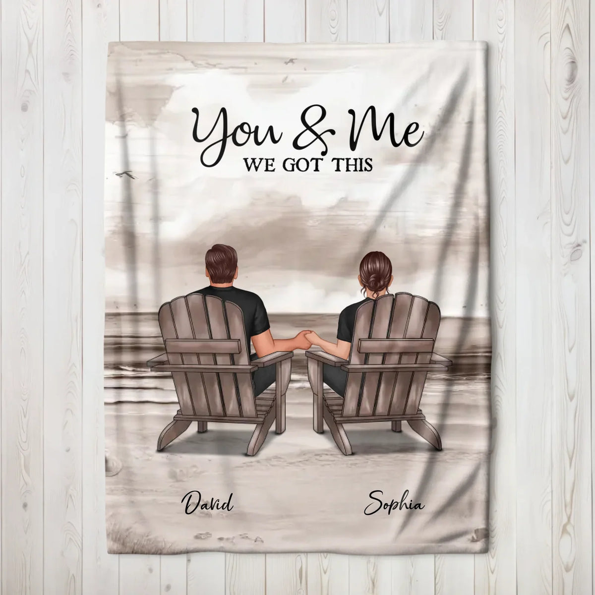 Personalized Blanket in the Vertical "You and Me, We Got This"