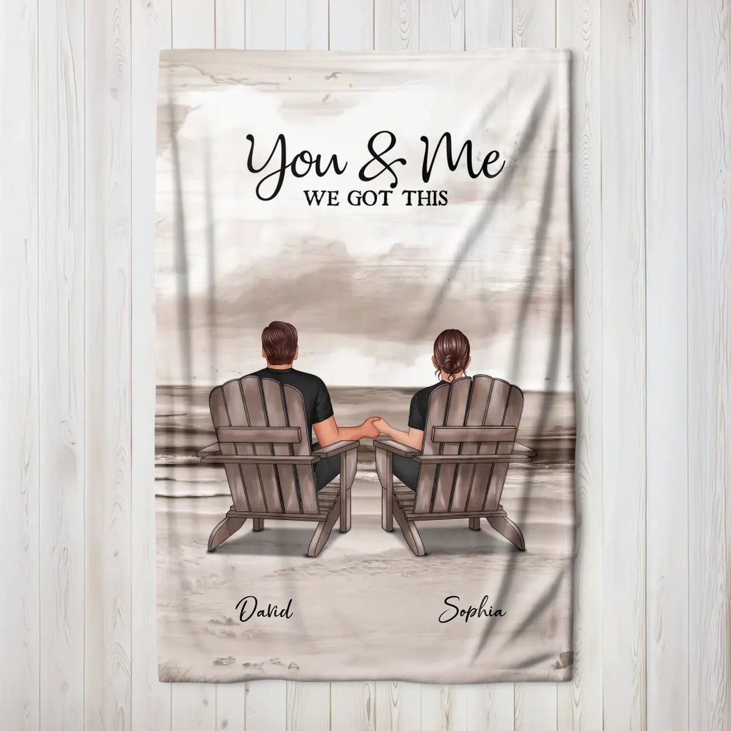 Personalized Blanket in the Vertical "You and Me, We Got This"