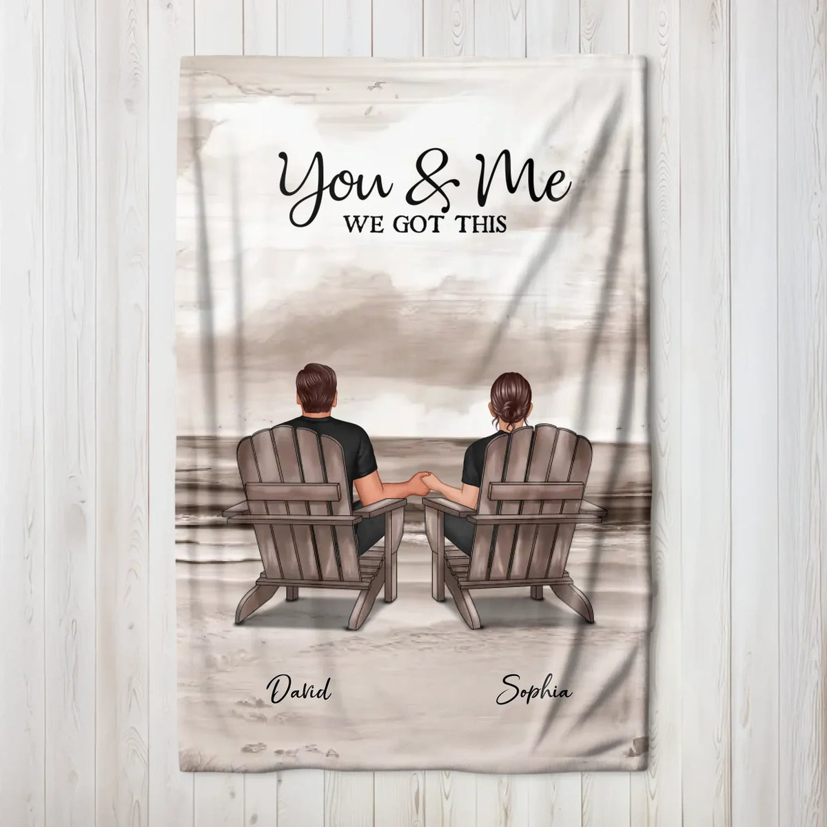 Personalized Blanket in the Vertical "You and Me, We Got This"