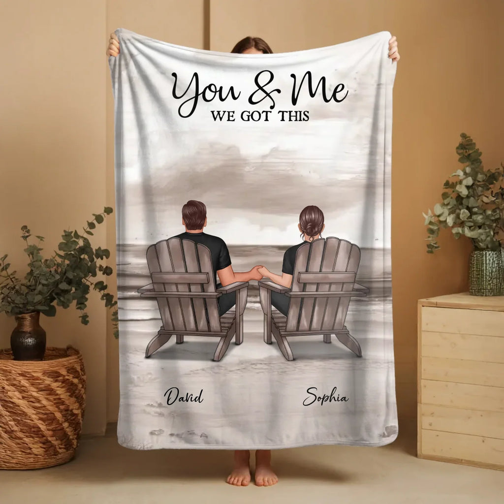 Personalized Blanket in the Vertical "You and Me, We Got This"